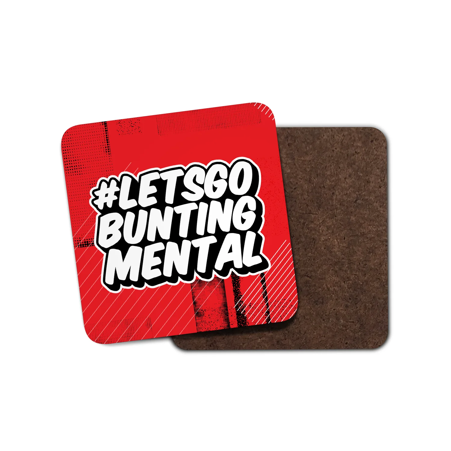 Lets Go Bunting Mental Coaster