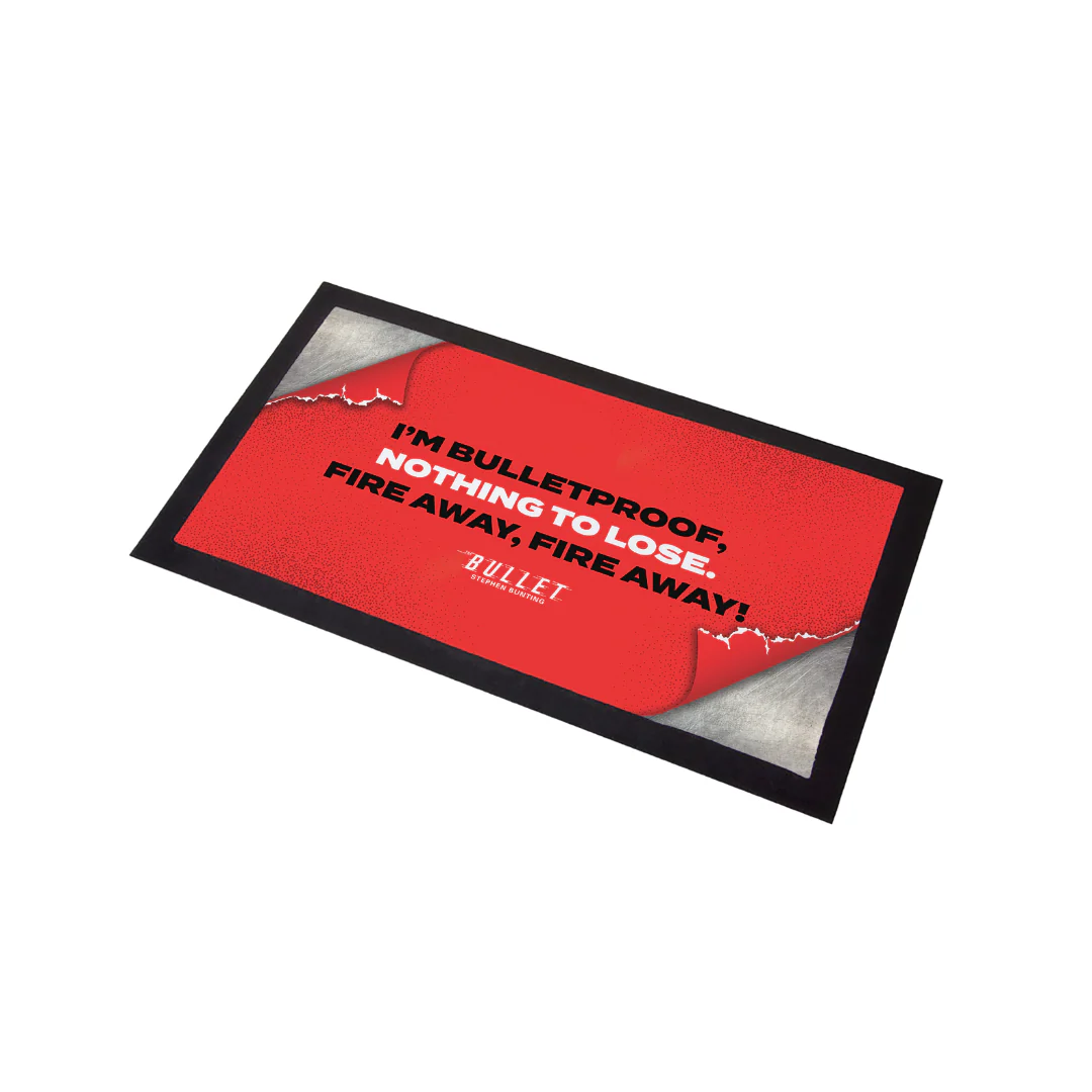 Stephen Bunting Red Bulletproof Bar Runner